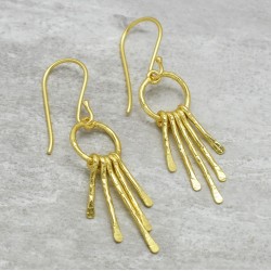Brass Gold Plated Metal Dangle Earrings- A1E-5153