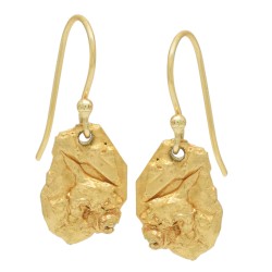 Brass Gold Plated Metal Dangle Earrings- A1E-536