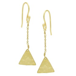 Brass Gold Plated Metal Dangle Earrings- A1E-539