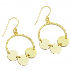 Brass Gold Plated Metal Dangle Earrings- A1E-5455