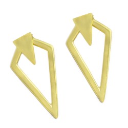 Brass Gold Plated Metal Stud Earrings- A1E-5463
