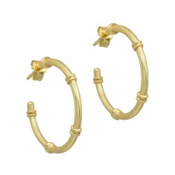 Brass Gold Plated Metal Hoop Earrings- A1E-5519
