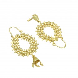 Brass Gold Plated Metal Dangle Earrings- A1E-5527