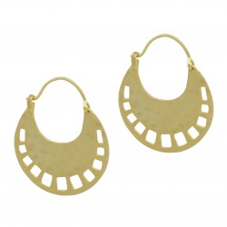 Brass Gold Plated Metal Hoop Earrings- A1E-5562