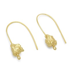 Brass Gold Plated Metal Dangle Earrings- A1E-559