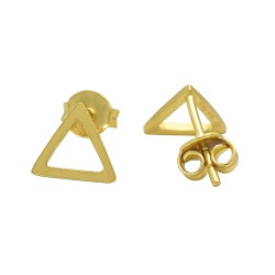925 Sterling Silver Gold, Silver Plated Metal Stud Earrings- A1E-5947