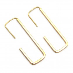 Brass Gold Plated Metal Hoop Earrings- A1E-714