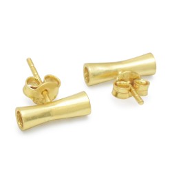 925 Sterling Silver Gold Plated Metal Stud Earrings- A1E-756