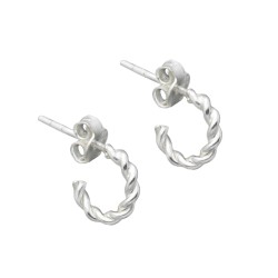925 Sterling Silver Gold, Silver Plated Metal Round Stud Earrings- A1E-8154