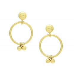 Brass Gold Plated Metal Stud Earrings- A1E-842
