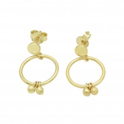 Brass Gold Plated Metal Stud Earrings- A1E-842