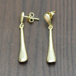 925 Sterling Silver Gold Plated Metal Stud Earrings- A1E-8539