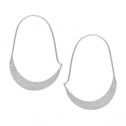 925 Sterling Silver Silver Plated Hammered Metal Hoop Earrings- A1E-8548