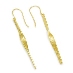 Brass Gold Plated Metal Dangle Earrings- A1E-8669