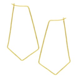 Brass Gold Plated Hammered Metal Big Hoop Earrings- A1E-8677