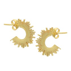 Brass Gold, Silver Plated Metal Stud Earrings- A1E-8747