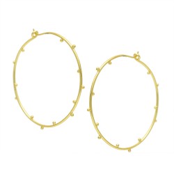 Brass Gold Plated Round Metal Hoop Earrings- A1E-8768