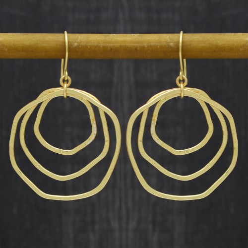 Brass Gold Plated Metal Dangle Earrings- A1E-8798