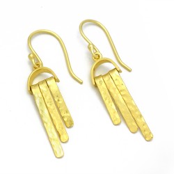 Brass Gold Plated Metal Dangle Earrings- A1E-8906
