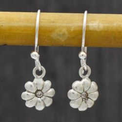 925 Sterling Silver Gold, Silver Plated White CZ Gemstone Dangle Earrings- A1E-9547