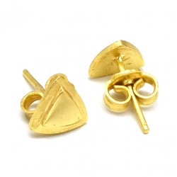 Brass Gold Plated Triangle Metal Stud Earrings- A1E-9998