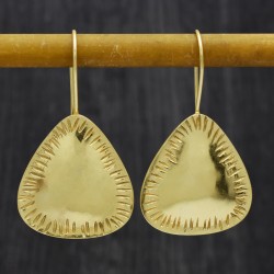 Brass Gold Plated Metal Dangle Earrings- CDE-3382