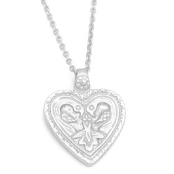 Brass Gold, Silver Plated Heart Shape Pendant Necklace- A1N-10238