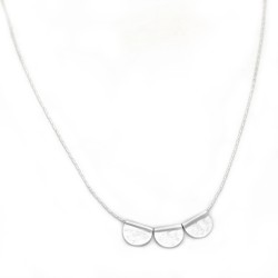Brass Silver Plated Hammered Metal Necklaces- A1N-10311