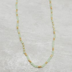925 Sterling Silver Gold Plated Aqua Chalcedony, Green Chalcedony Gemstone Necklaces- A1N-116