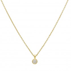 Brass Gold Plated White Zircon Gemstone Pendant Necklaces- A1N-1220