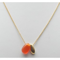 925 Sterling Silver Gold Plated Carnelian Gemstone Necklaces- A1N-1330