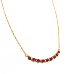 Brass Gold Plated Ruby Beads Gemstone Necklaces- A1N-138
