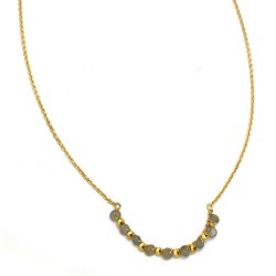 Brass Gold Plated Labradorite Beads Gemstone Necklaces- A1N-138