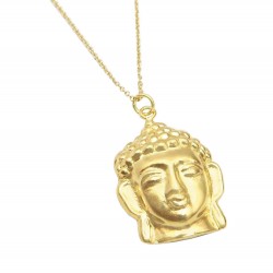 925 Sterling Silver Gold Plated Metal Buddha Pendant Necklaces- A1N-1513