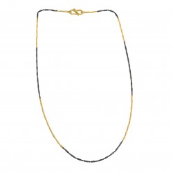 925 Sterling Silver Gold, Black Rhodium Plated Metal Chain Necklaces- A1N-1820