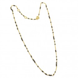 Brass Gold Plated Pyrite Gemstone Chain Necklaces- A1N-2021