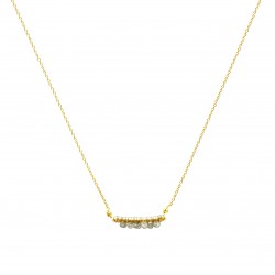 Brass Gold Plated Labradorite Gemstone Necklaces- A1N-204