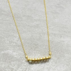Brass Gold Plated Labradorite Gemstone Necklaces- A1N-204