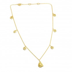 Brass Gold Plated Metal Pendant Necklaces- A1N-218