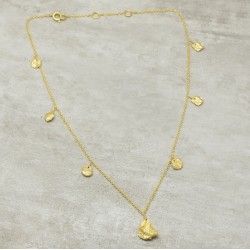 Brass Gold Plated Metal Pendant Necklaces- A1N-218