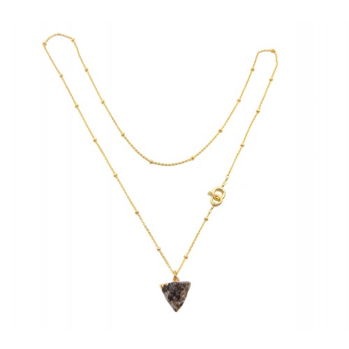 Brass Gold Plated Druzy Gemstone Pendant Necklaces- A1N-236