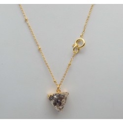 Brass Gold Plated Druzy Gemstone Pendant Necklaces- A1N-236