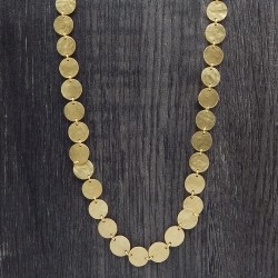 Brass Gold Plated Hammered Disc Necklaces- A1N-4507