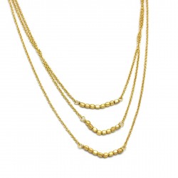 Brass Gold Plated Hand-Cut Metal Beads Necklaces- A1N-4620