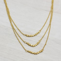 Brass Gold Plated Hand-Cut Metal Beads Necklaces- A1N-4620