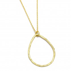 Brass Gold Plated Hammered Finish Pendant Necklaces- A1N-4626