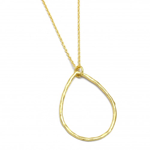 Brass Gold Plated Hammered Finish Metal pendant Necklaces- A1N-4626
