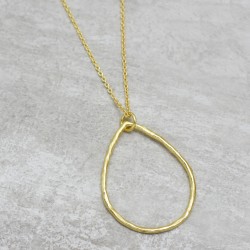Brass Gold Plated Hammered Finish Metal pendant Necklaces- A1N-4626