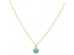 925 Sterling Silver Gold Plated Amazonite Gemstone Pendant Necklaces- A1N-4630