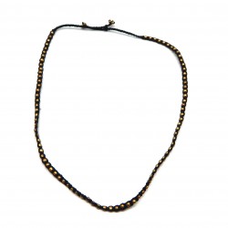 Brass Gold Plated Metal Beads With Black Thread Necklaces- A1N-517